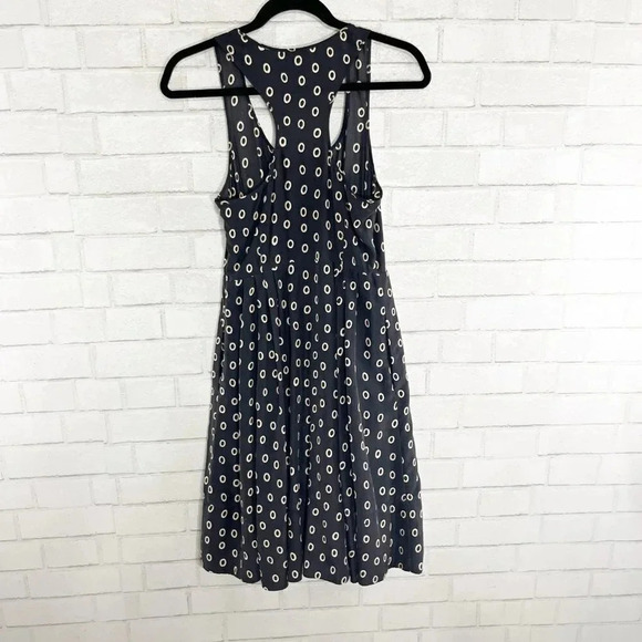 Club Monaco Gray Circle Print 100% Silk Sleeveless Circle Midi Dress Women's 2 - Picture 5 of 10